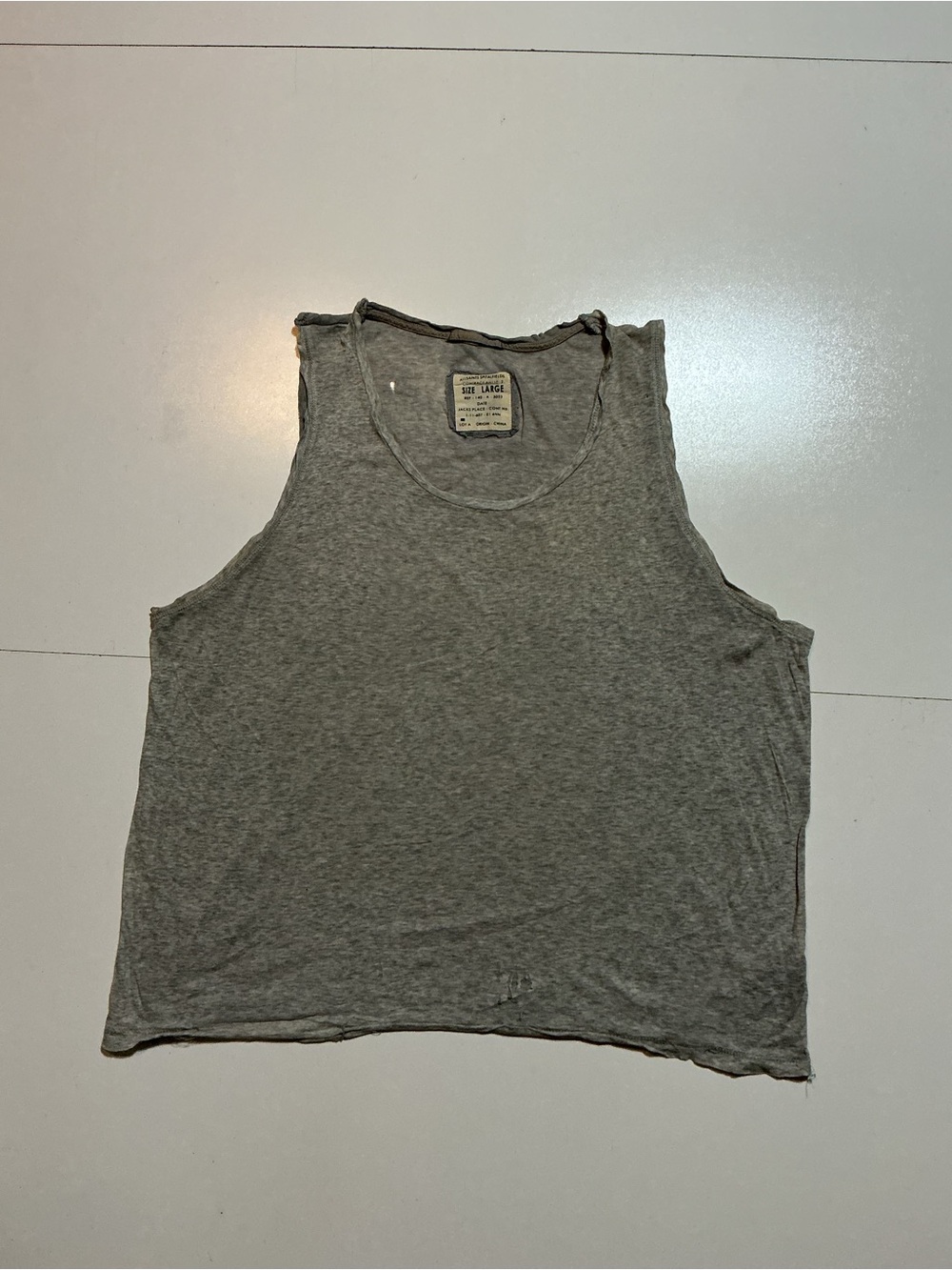 Allsaints Spitalfields Divided Vest Distressed Thin Gray Tank Top Shirt